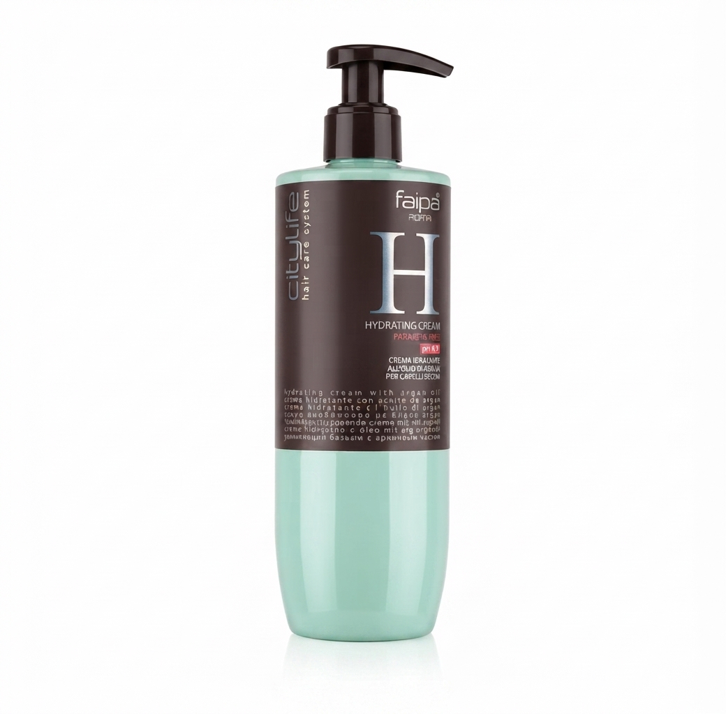 Flacone Faipa Citylife Hydrating Cream 400ml crema balsamo idratante all'estratto di argan per capelli secchi e crespi