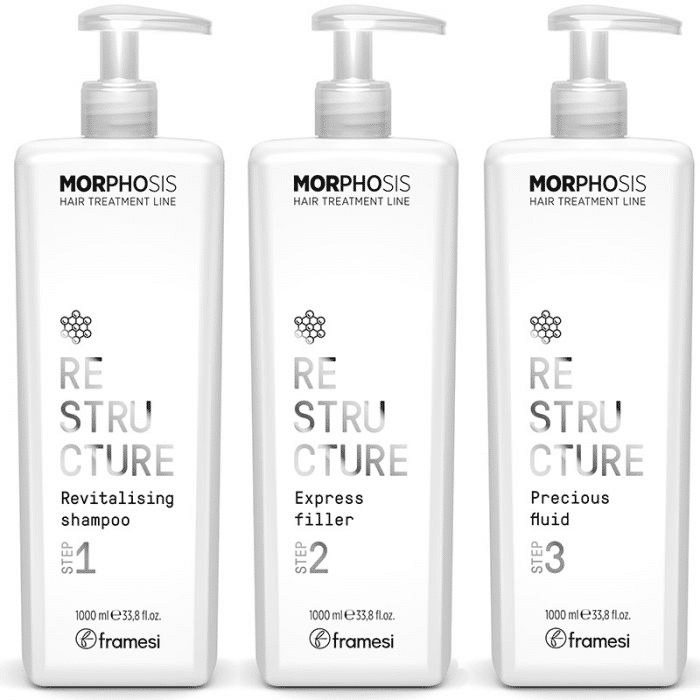 "Cofanetto Kit Framesi Morphosis Restructure 3 prodotti shampoo balsamo e fluido"