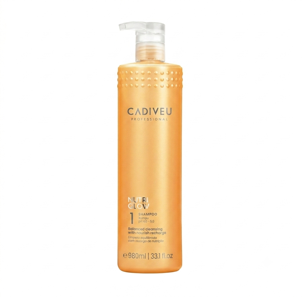 Flacone maxi Nutri Glow Shampoo N°1 Cadiveu 980ml shampoo nutriente professionale formato salone