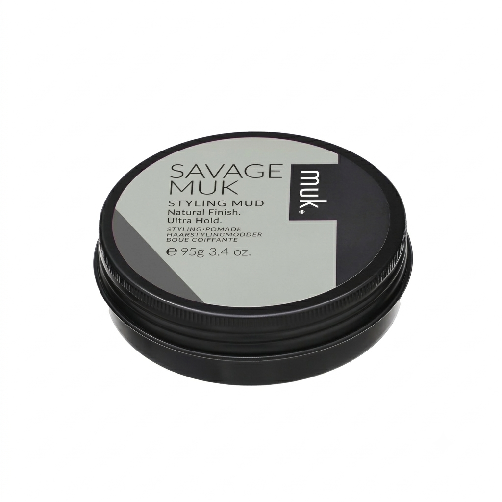 Barattolo in alluminio muk Savage muk Styling Mud 95g cera fango argilla modellante ultra forte opaca uomo